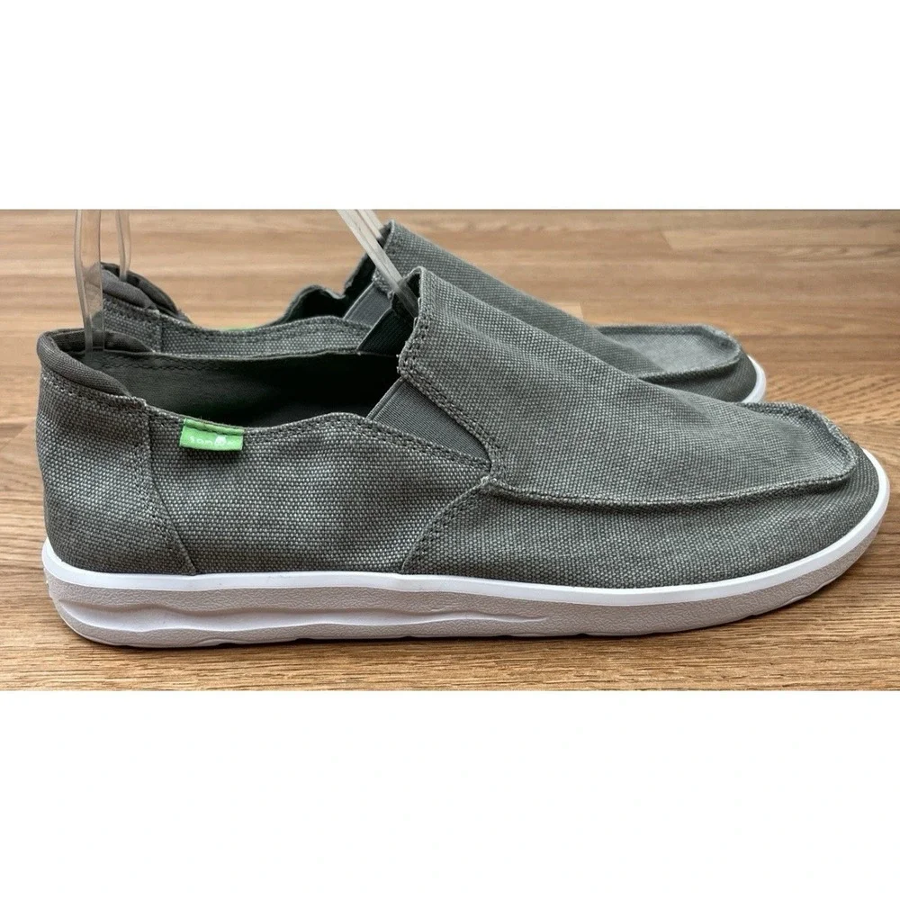 Sanuk Men's Hi Five Comfort Loafers Grey Slip-on Sneakers Size 10